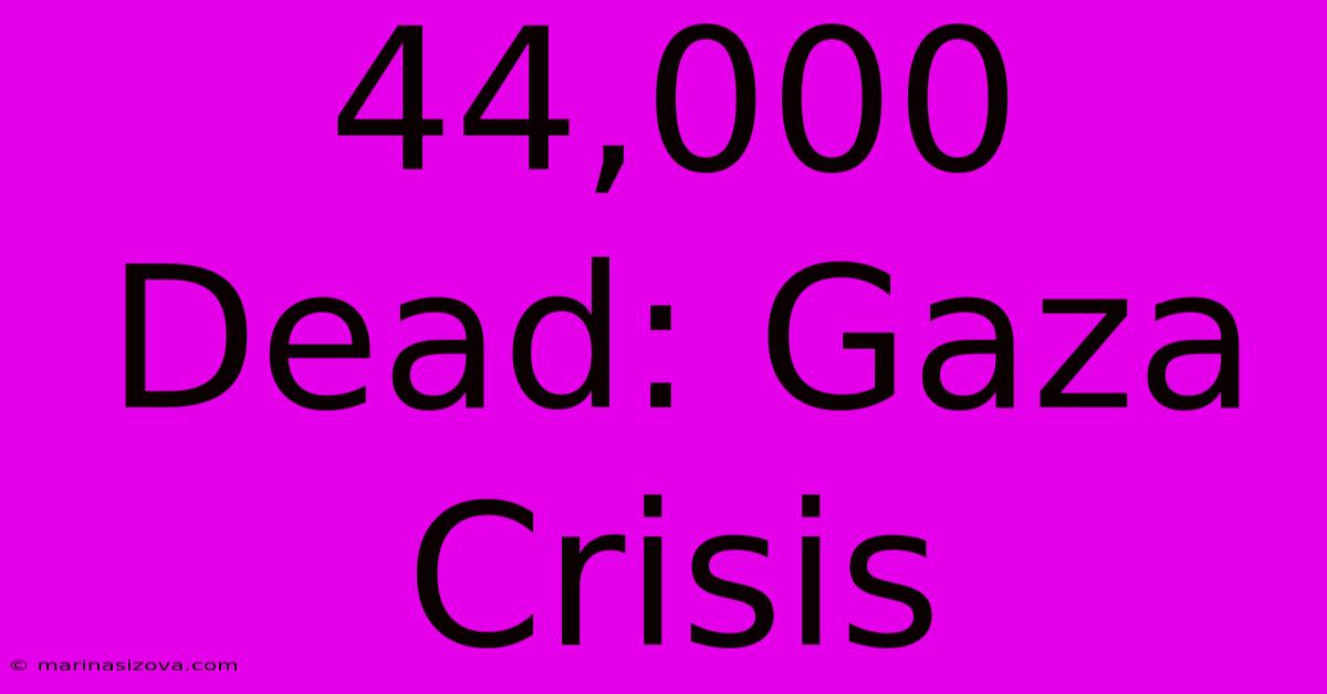 44,000 Dead: Gaza Crisis