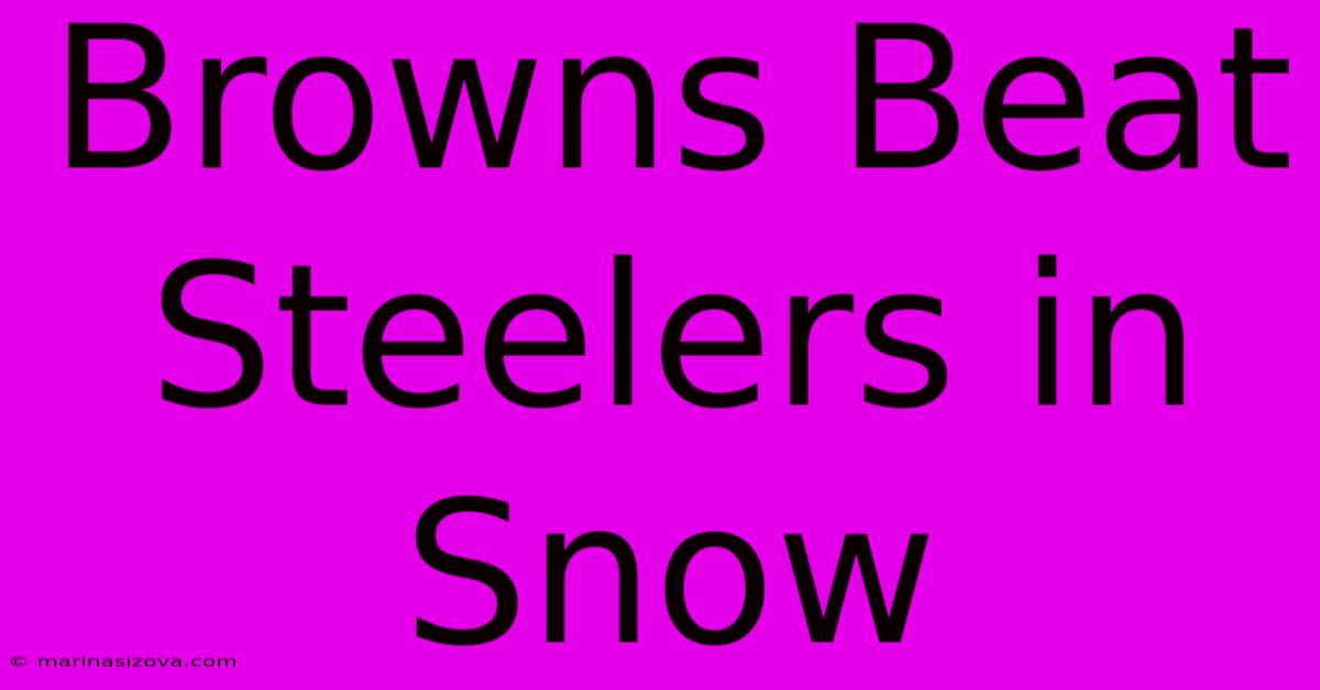 Browns Beat Steelers In Snow