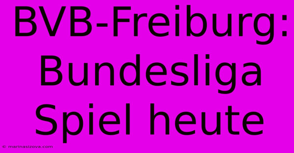 BVB-Freiburg: Bundesliga Spiel Heute