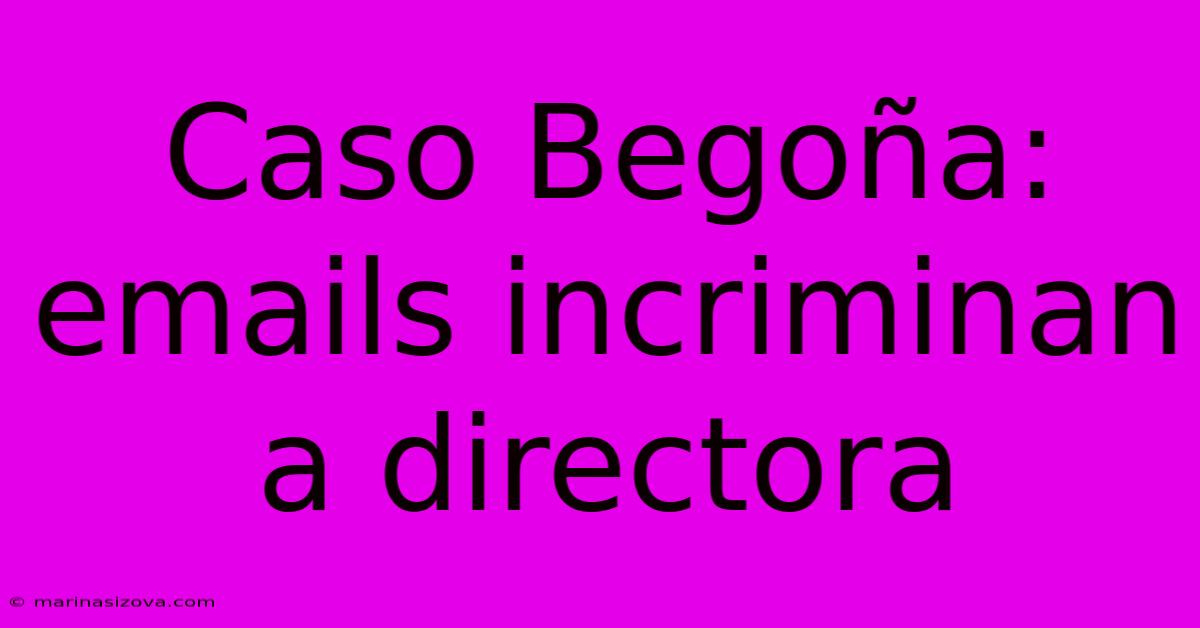 Caso Begoña: Emails Incriminan A Directora