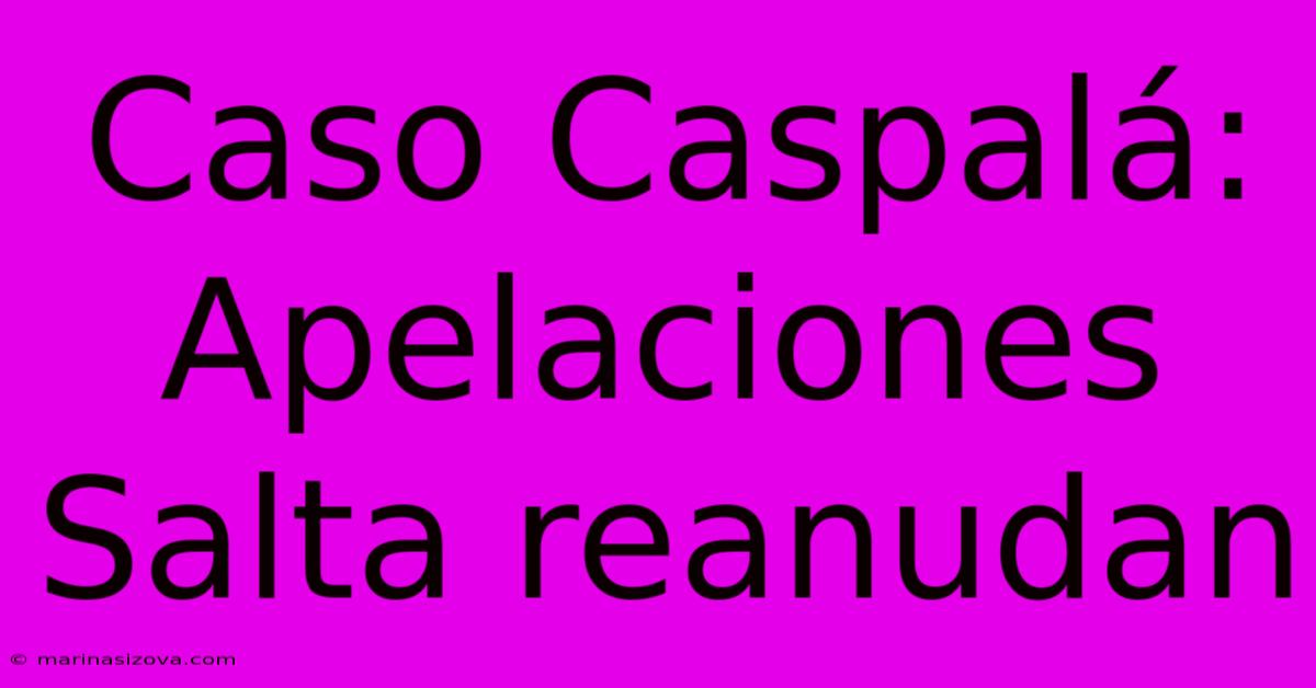 Caso Caspalá: Apelaciones Salta Reanudan