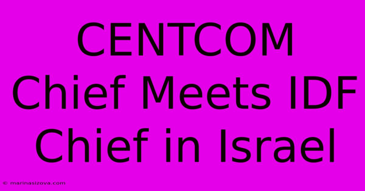 CENTCOM Chief Meets IDF Chief In Israel