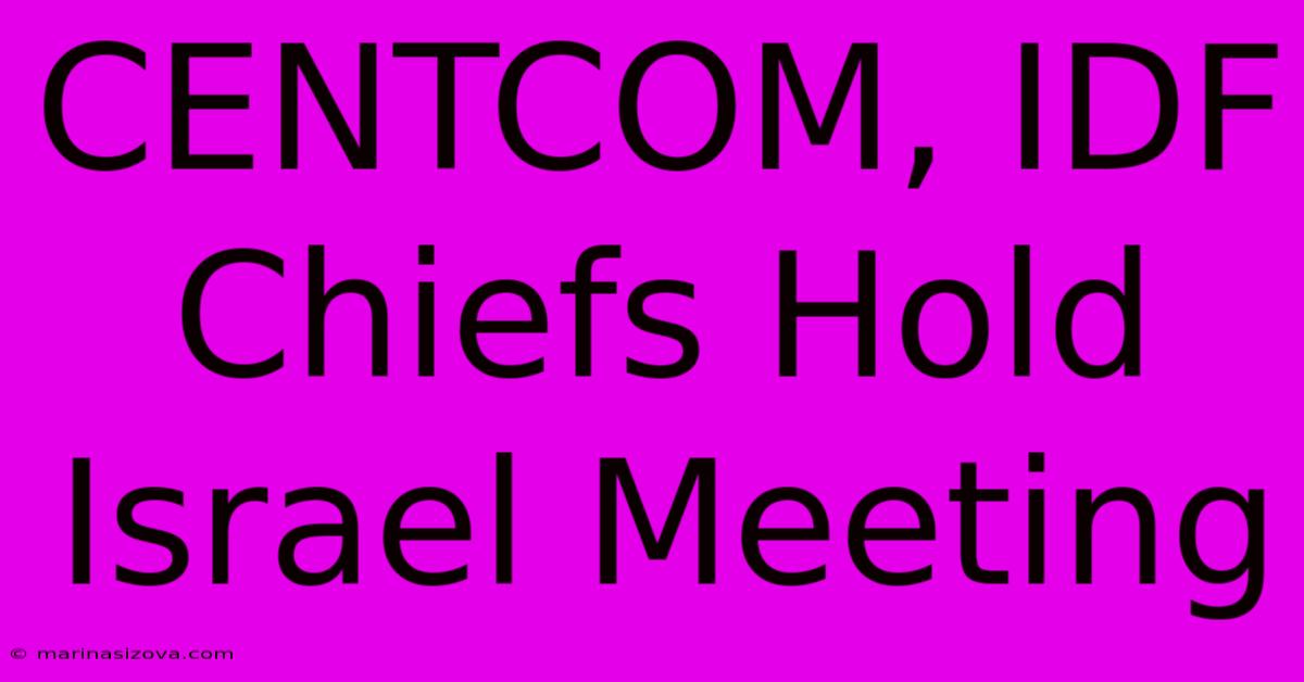 CENTCOM, IDF Chiefs Hold Israel Meeting