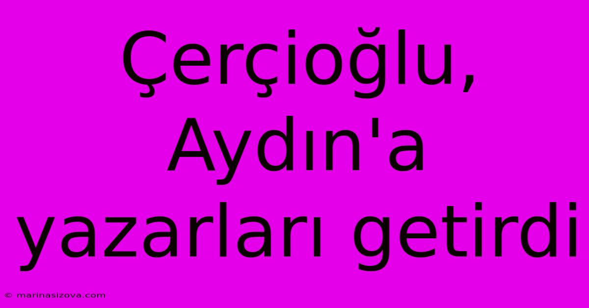 Çerçioğlu, Aydın'a Yazarları Getirdi