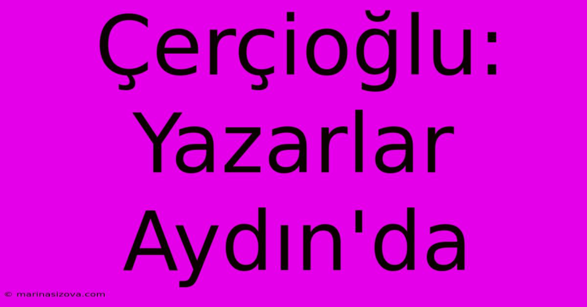 Çerçioğlu: Yazarlar Aydın'da