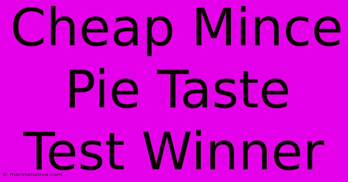 Cheap Mince Pie Taste Test Winner