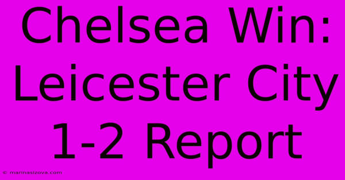 Chelsea Win: Leicester City 1-2 Report