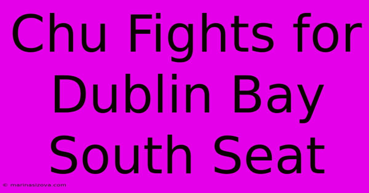 Chu Fights For Dublin Bay South Seat