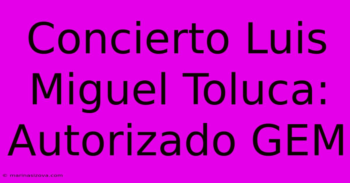 Concierto Luis Miguel Toluca: Autorizado GEM