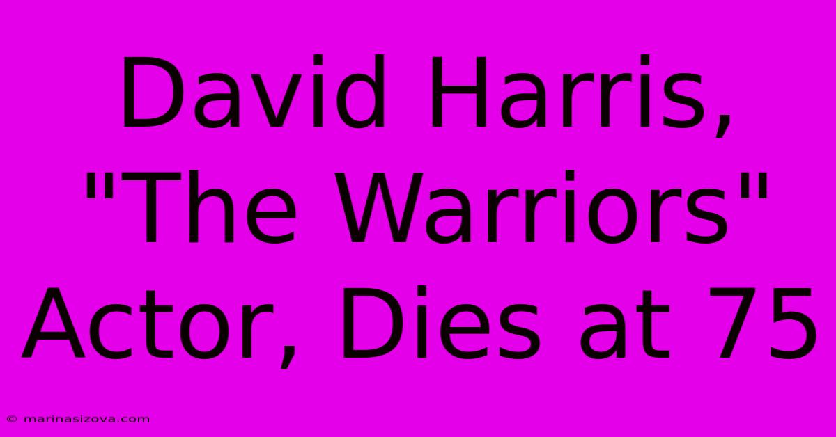 David Harris, 