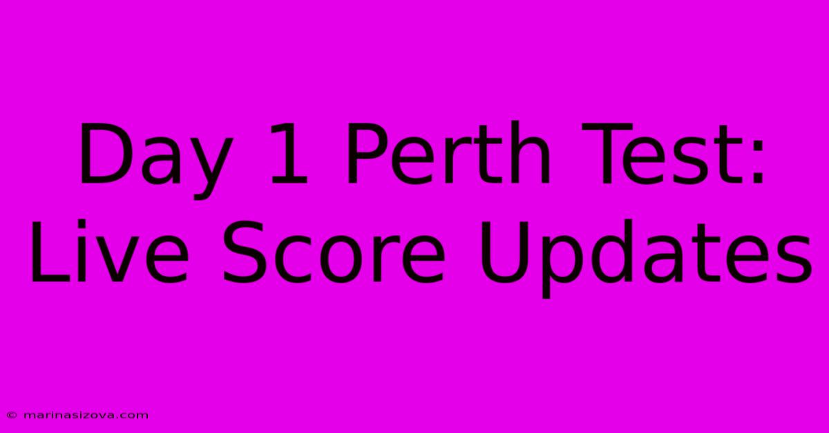 Day 1 Perth Test: Live Score Updates