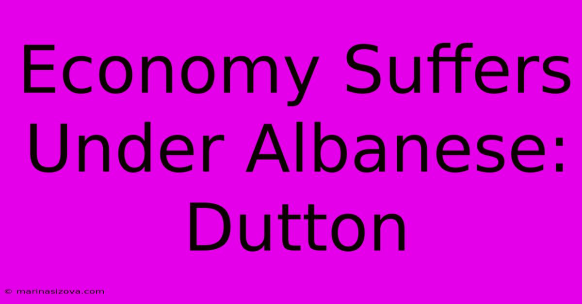 Economy Suffers Under Albanese: Dutton