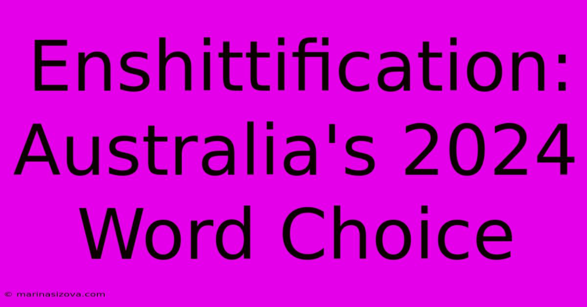 Enshittification: Australia's 2024 Word Choice