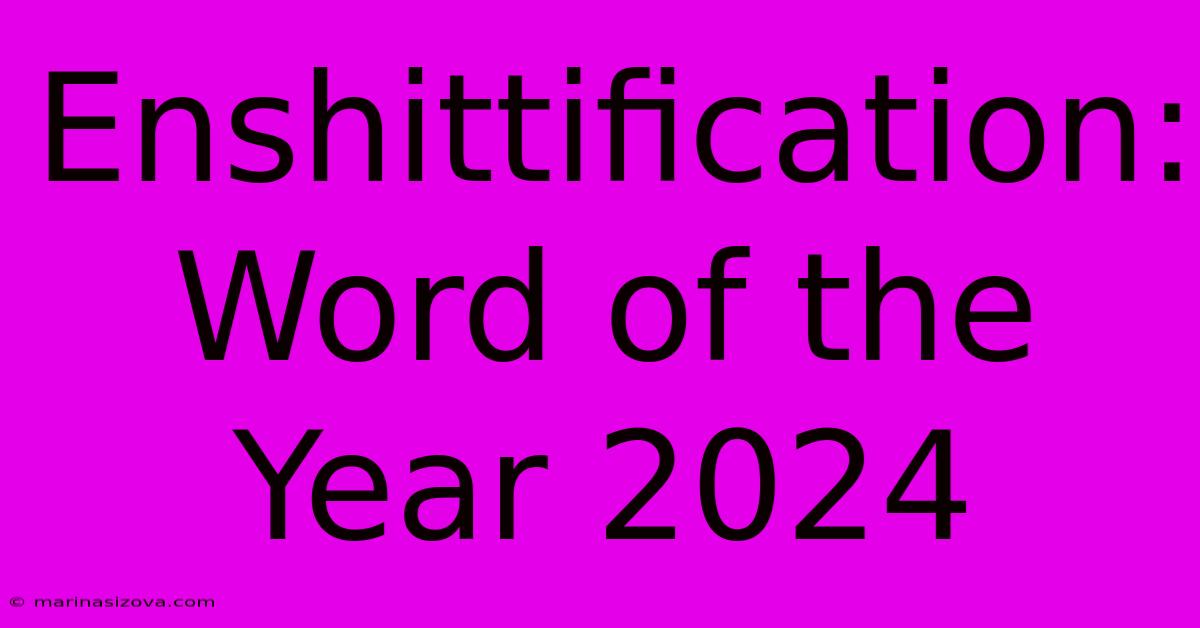 Enshittification: Word Of The Year 2024