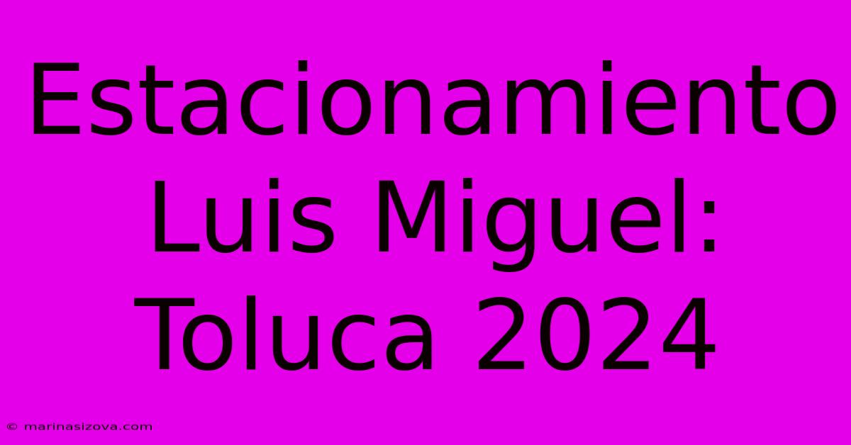 Estacionamiento Luis Miguel: Toluca 2024