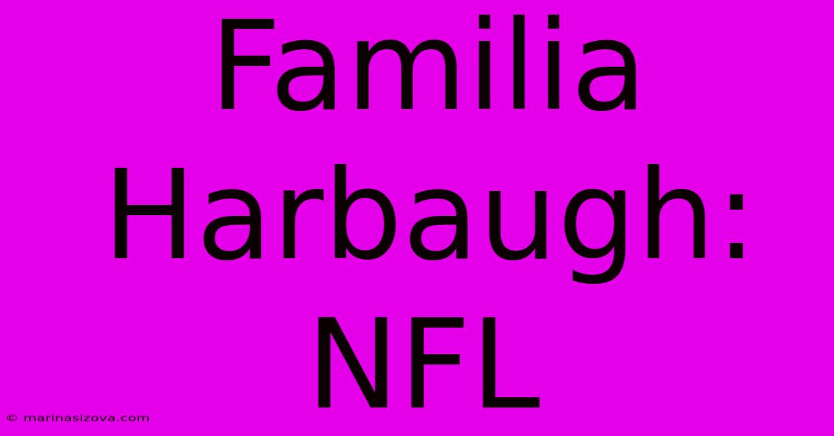 Familia Harbaugh: NFL