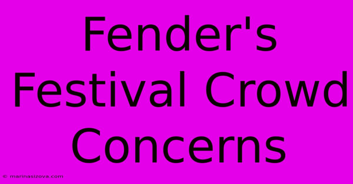 Fender's Festival Crowd Concerns