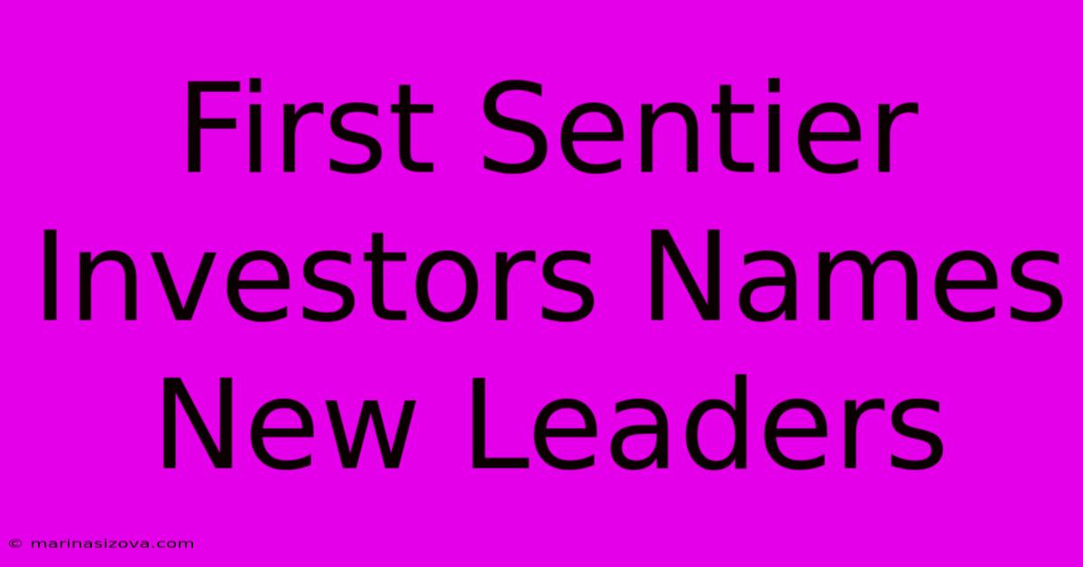 First Sentier Investors Names New Leaders