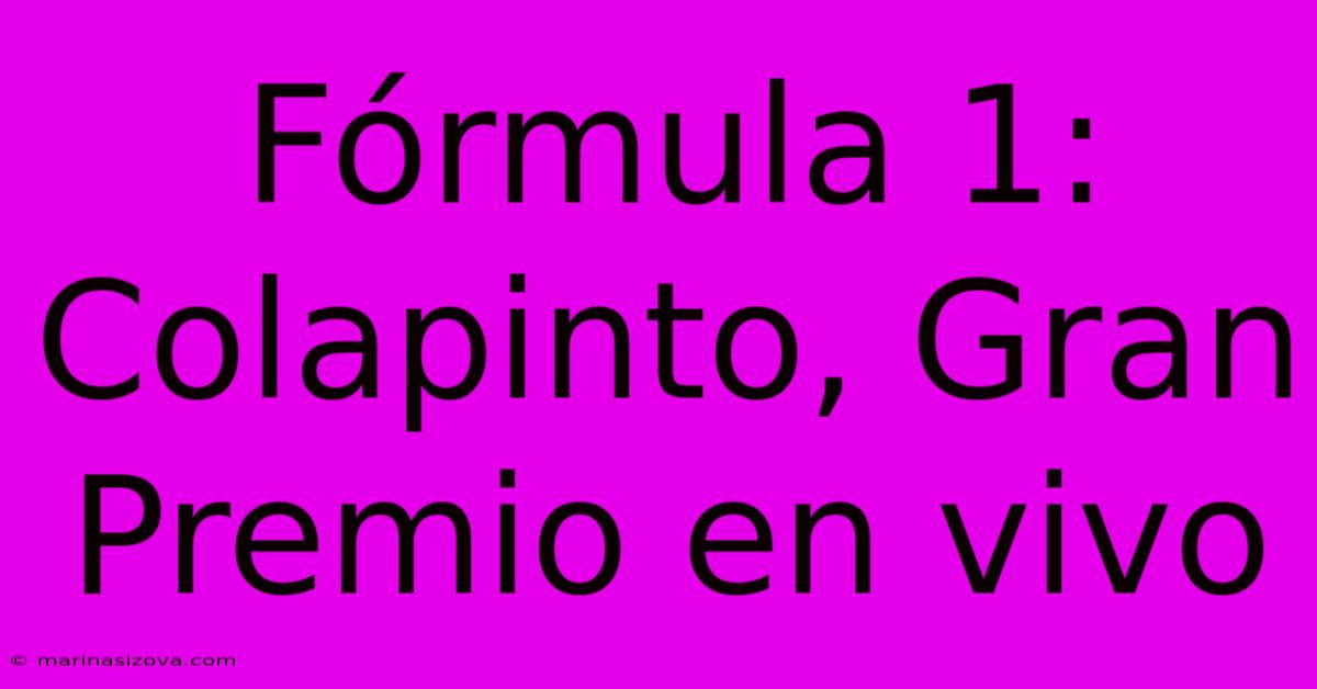 Fórmula 1: Colapinto, Gran Premio En Vivo