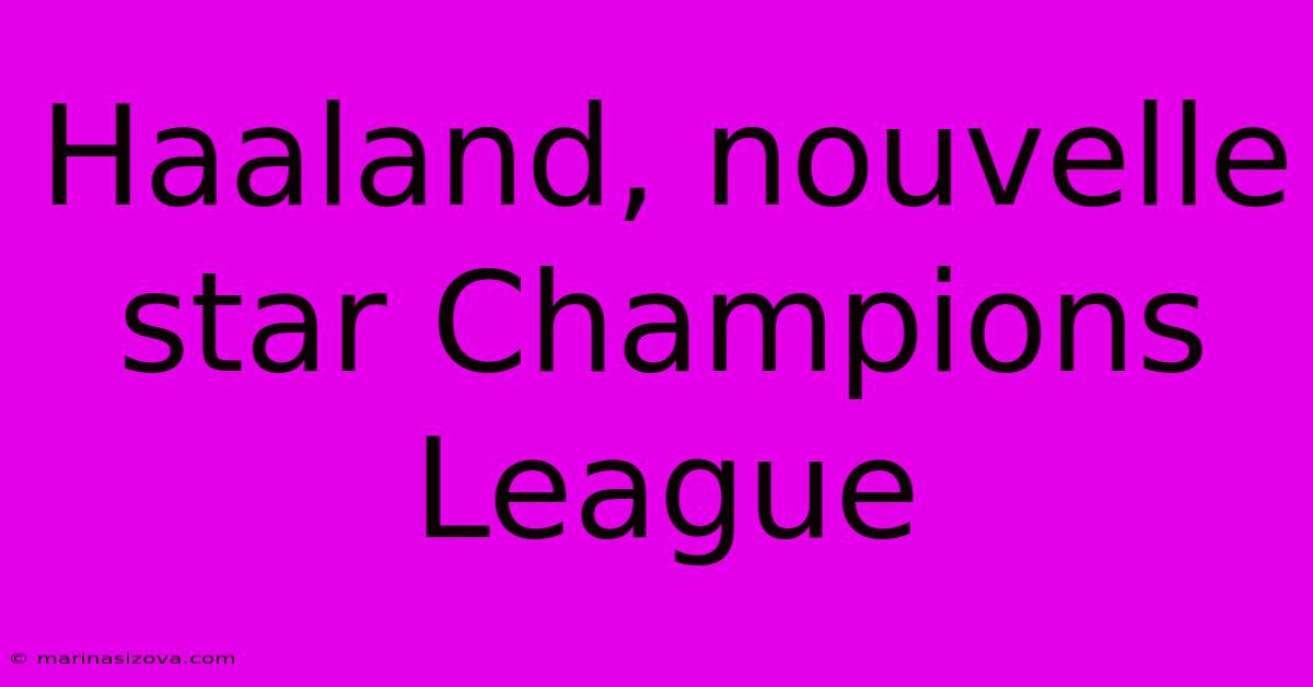 Haaland, Nouvelle Star Champions League