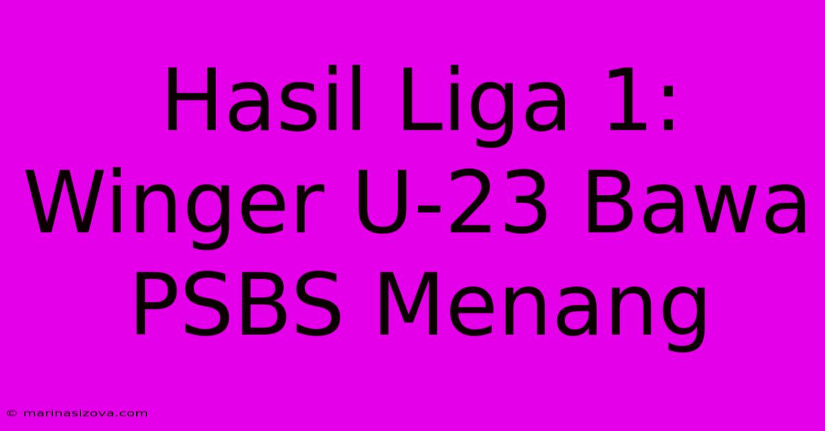 Hasil Liga 1: Winger U-23 Bawa PSBS Menang