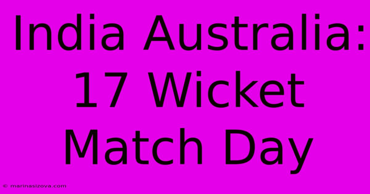 India Australia: 17 Wicket Match Day