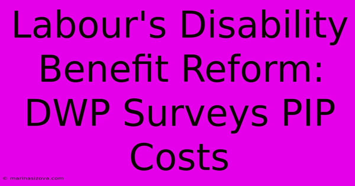 Labour's Disability Benefit Reform: DWP Surveys PIP Costs