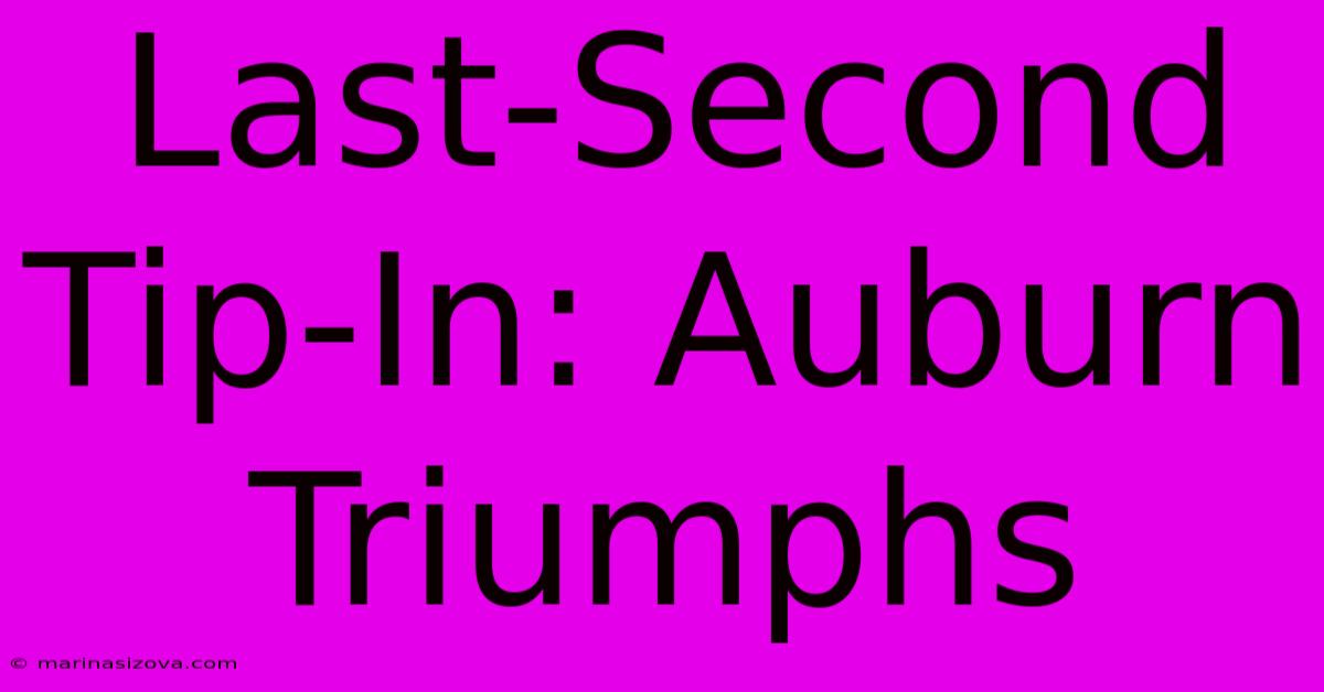 Last-Second Tip-In: Auburn Triumphs