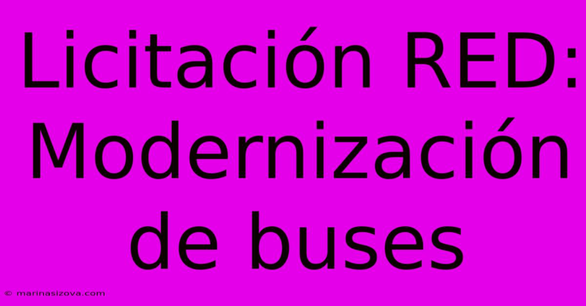 Licitación RED: Modernización De Buses