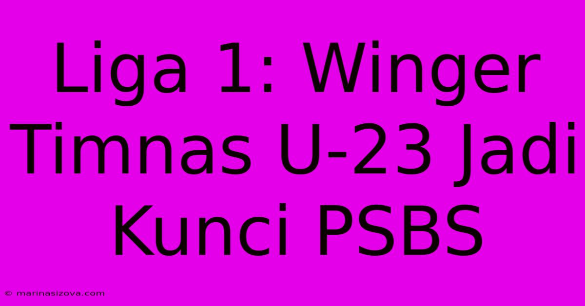 Liga 1: Winger Timnas U-23 Jadi Kunci PSBS