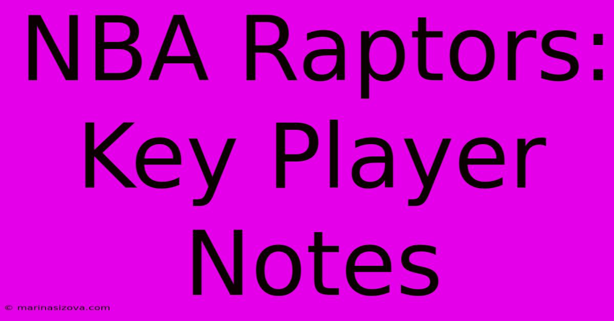 NBA Raptors: Key Player Notes