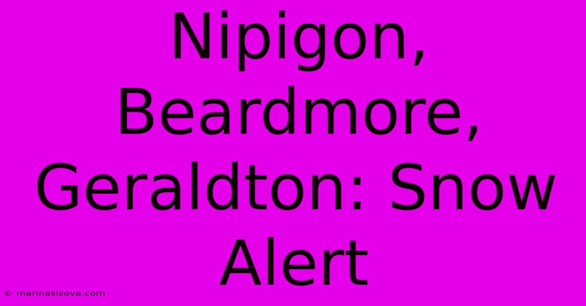 Nipigon, Beardmore, Geraldton: Snow Alert