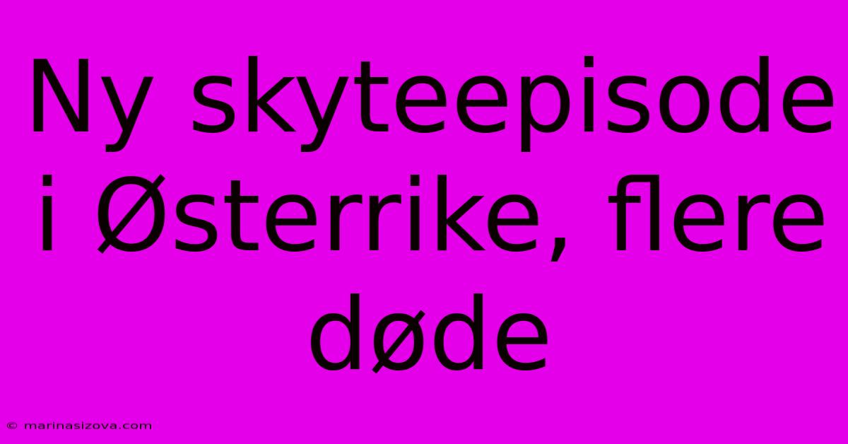 Ny Skyteepisode I Østerrike, Flere Døde