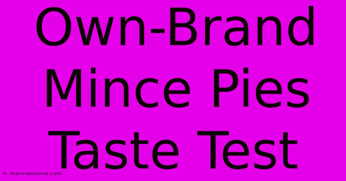 Own-Brand Mince Pies Taste Test