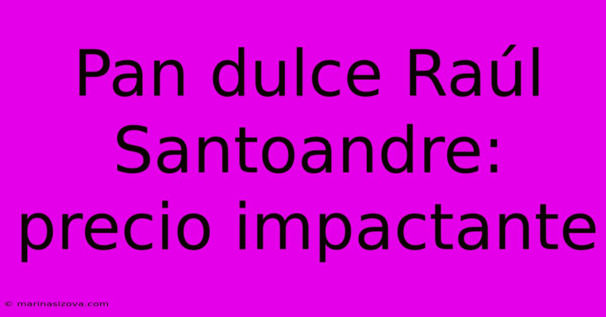 Pan Dulce Raúl Santoandre: Precio Impactante