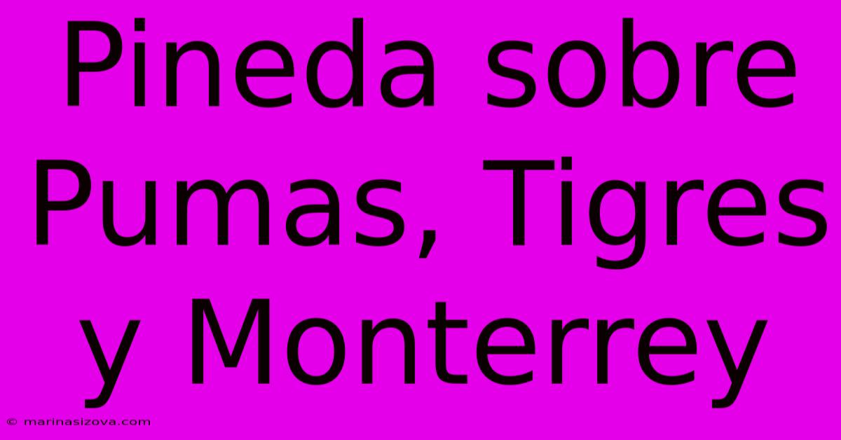 Pineda Sobre Pumas, Tigres Y Monterrey