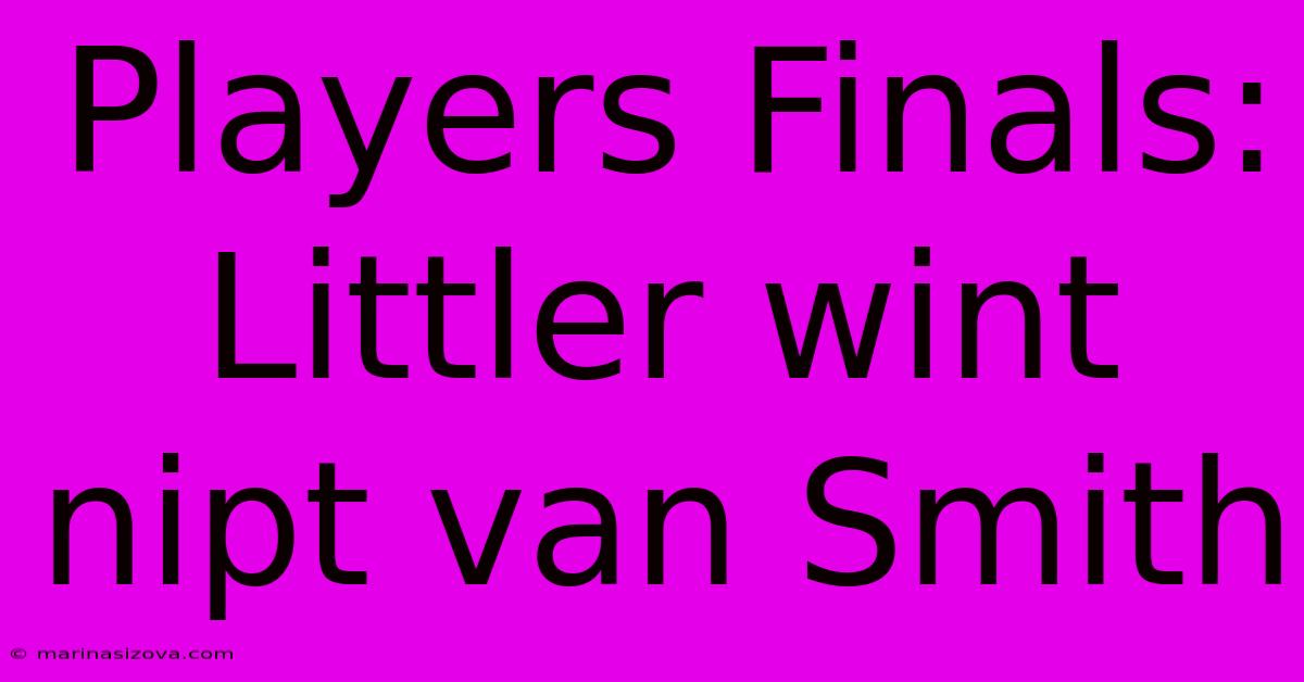 Players Finals: Littler Wint Nipt Van Smith