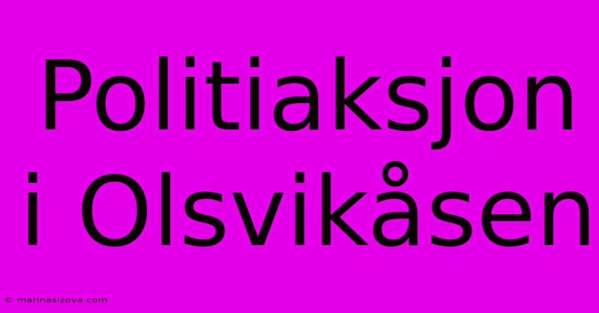 Politiaksjon I Olsvikåsen 