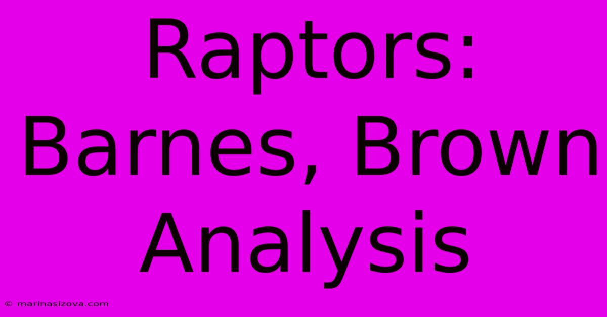 Raptors: Barnes, Brown Analysis