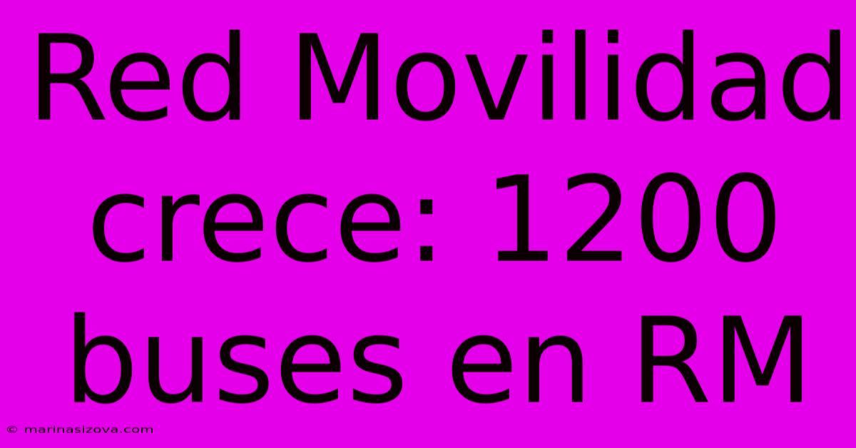 Red Movilidad Crece: 1200 Buses En RM