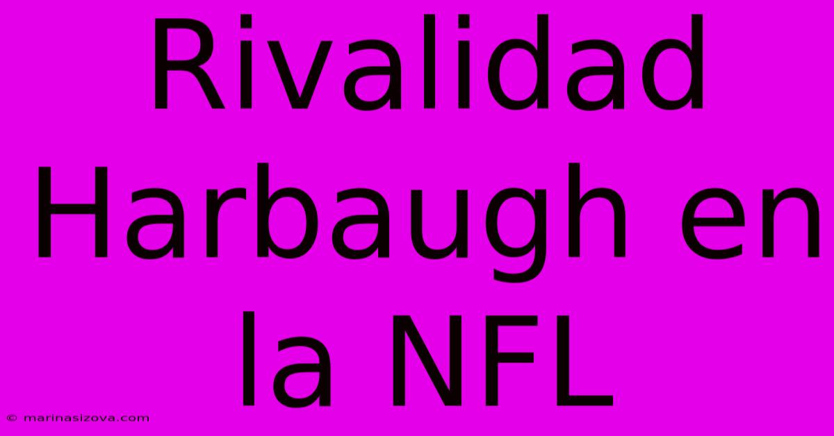 Rivalidad Harbaugh En La NFL