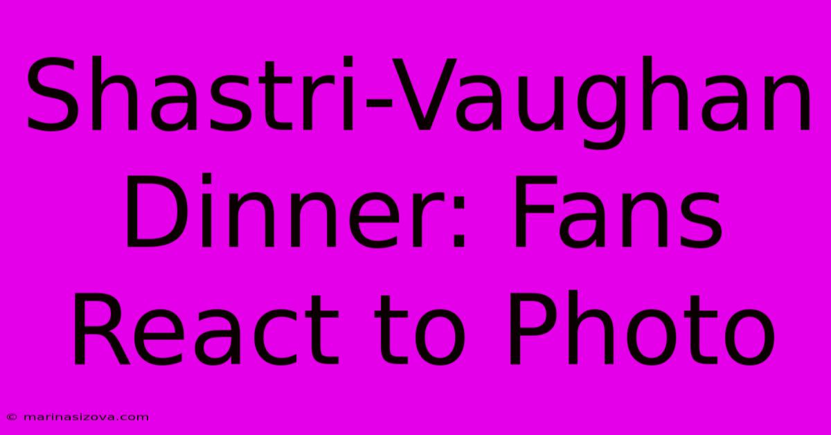 Shastri-Vaughan Dinner: Fans React To Photo