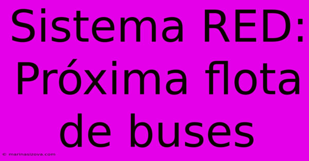 Sistema RED: Próxima Flota De Buses