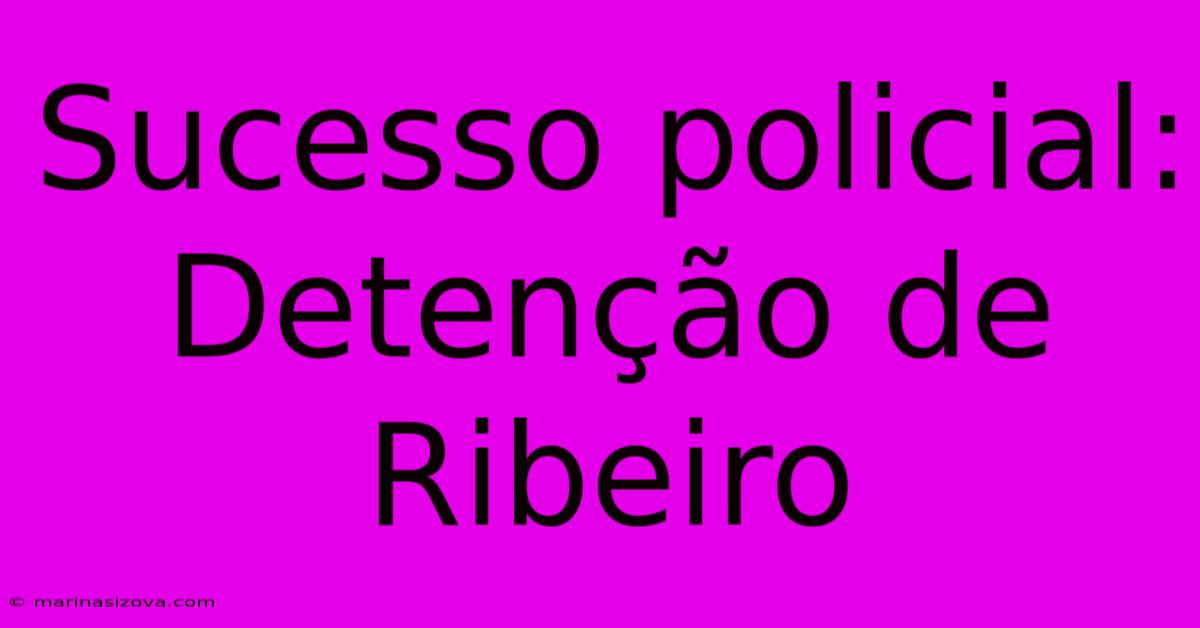 Sucesso Policial: Detenção De Ribeiro