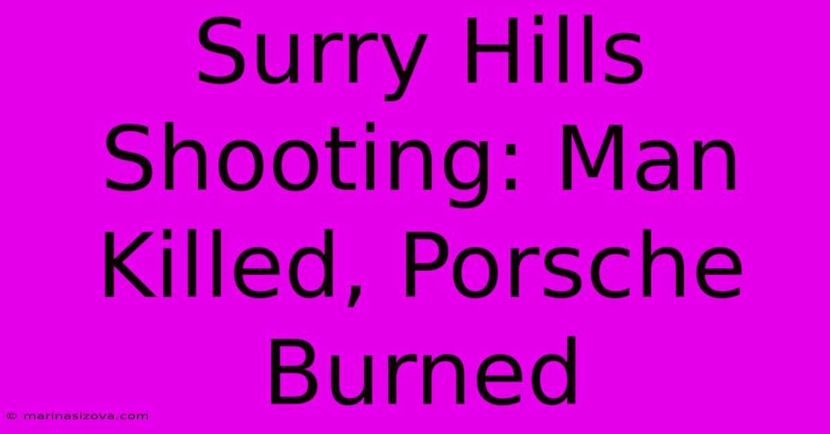 Surry Hills Shooting: Man Killed, Porsche Burned