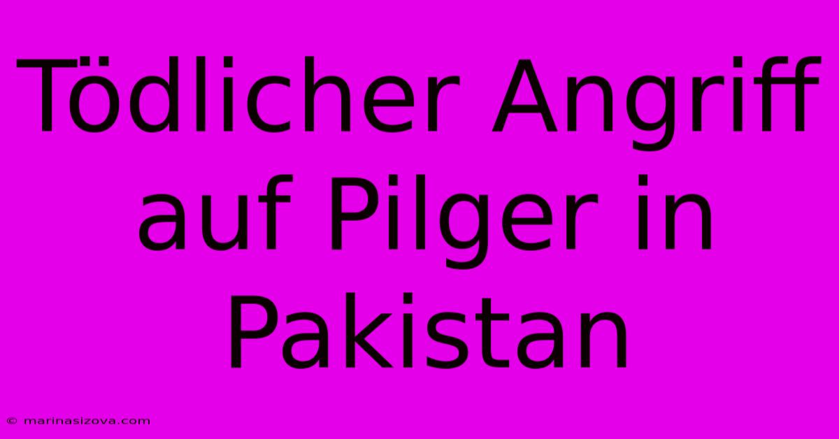 Tödlicher Angriff Auf Pilger In Pakistan