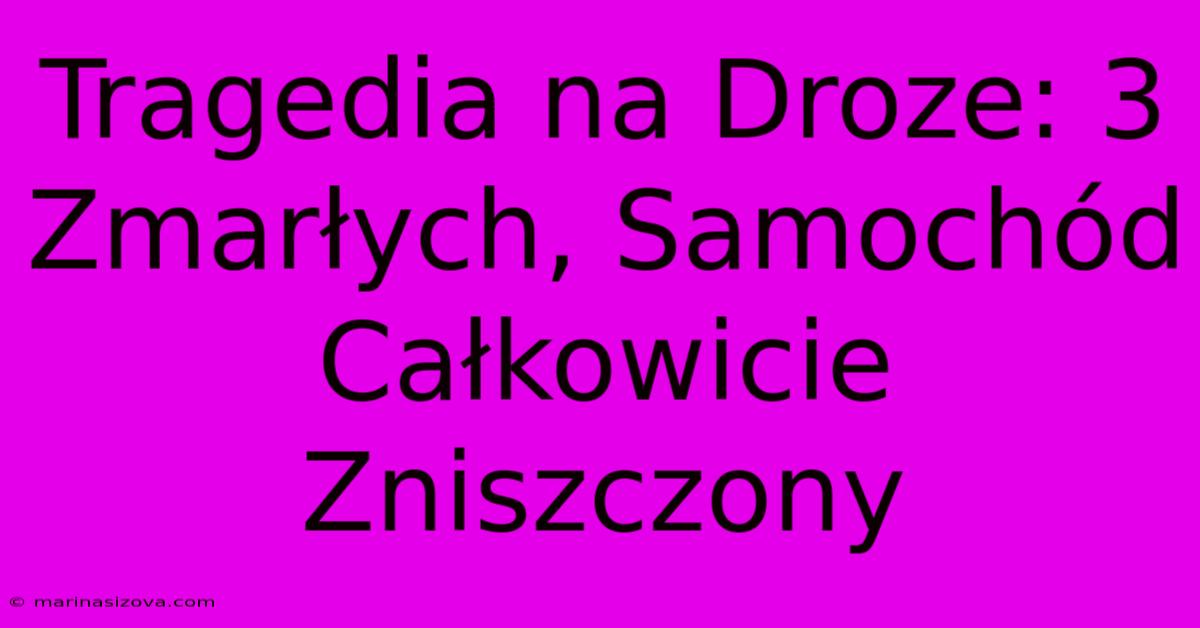 Tragedia Na Droze: 3 Zmarłych, Samochód Całkowicie Zniszczony