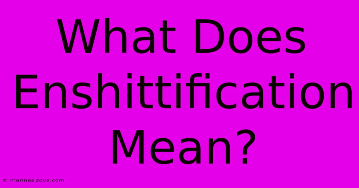 What Does Enshittification Mean?