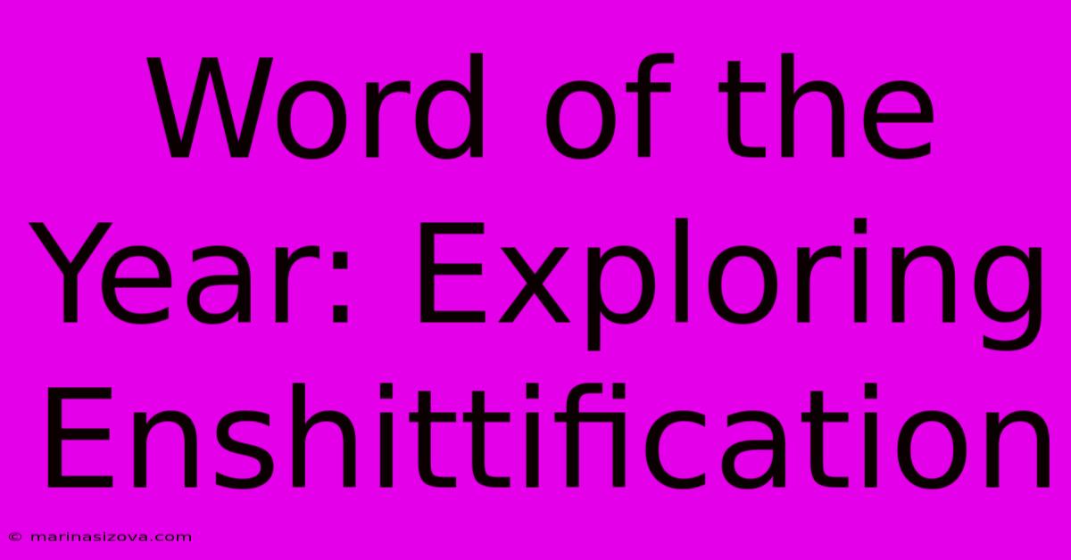 Word Of The Year: Exploring Enshittification