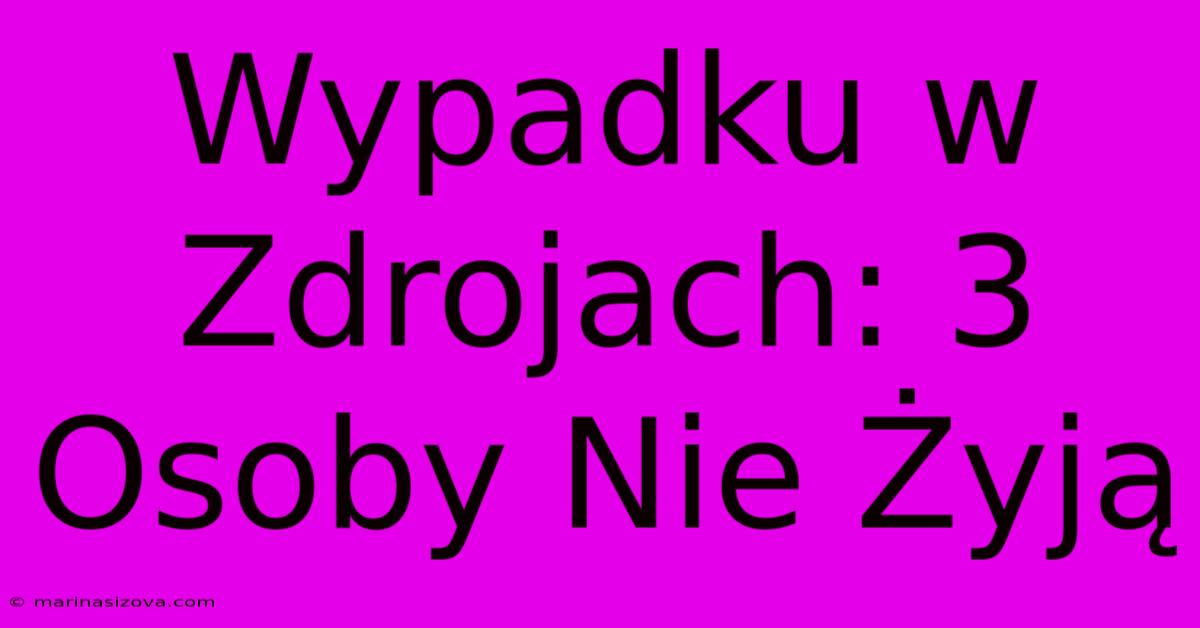 Wypadku W Zdrojach: 3 Osoby Nie Żyją